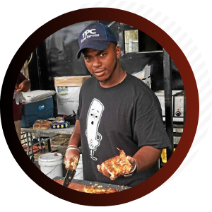 man grilling